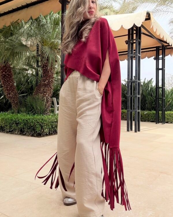 Suede Fringe Cape
