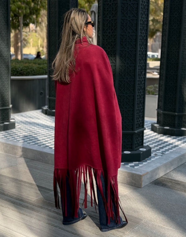 Suede Fringe Cape