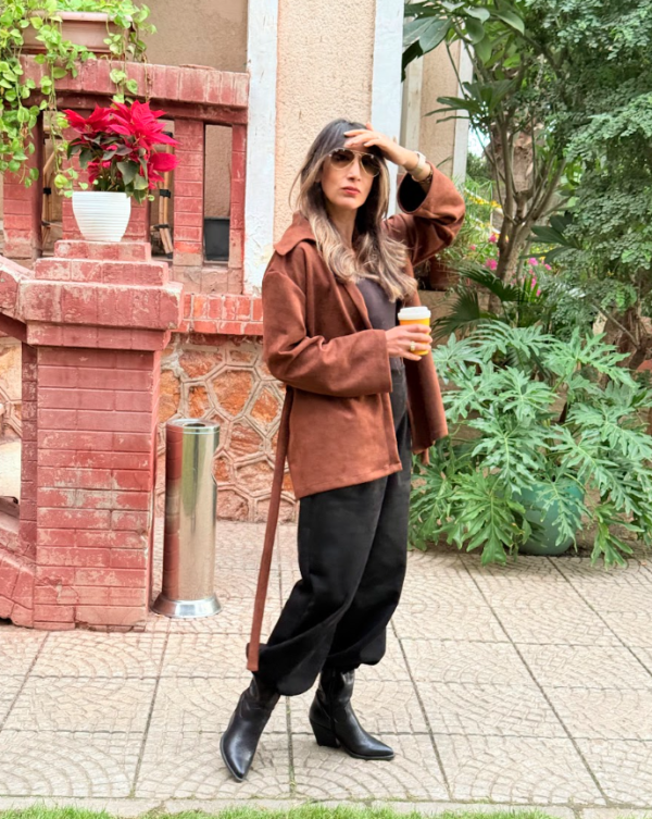 Suede Cardigan with Fringe