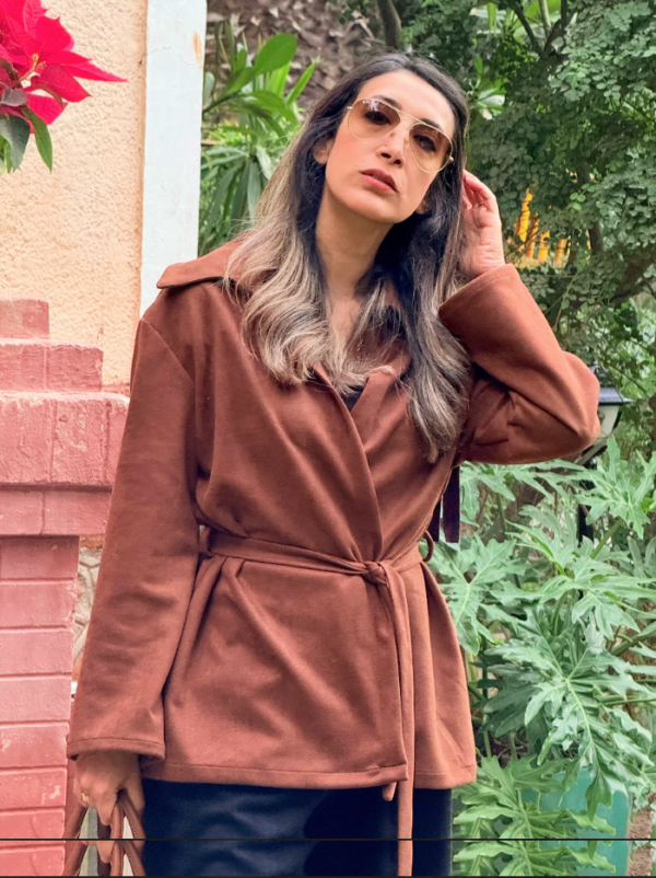 Suede Cardigan with Fringe