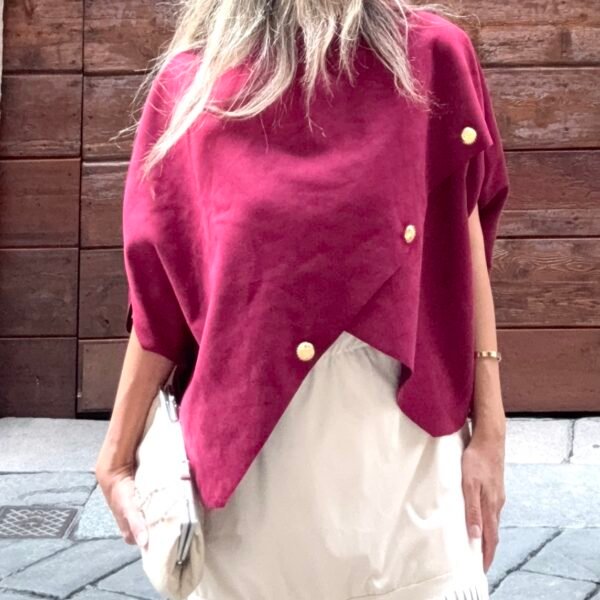 IMG_6149 Asymmetrical Suede Cape with Buttons