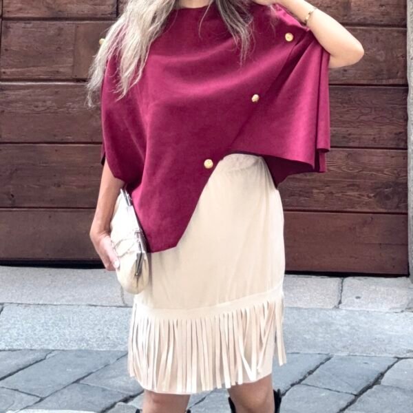 IMG_6161 Asymmetrical Suede Cape with Buttons