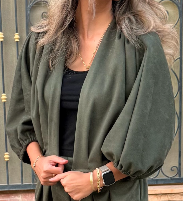 Suede Pleated Bomber Jacket