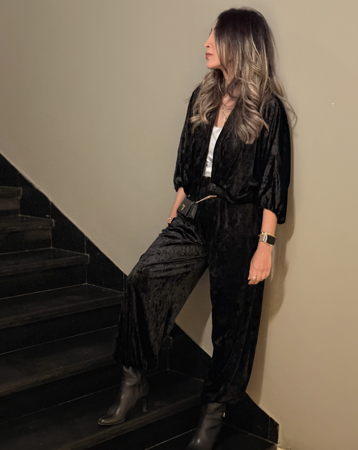 VelvetSetFront1 Velvet Balloon Pants