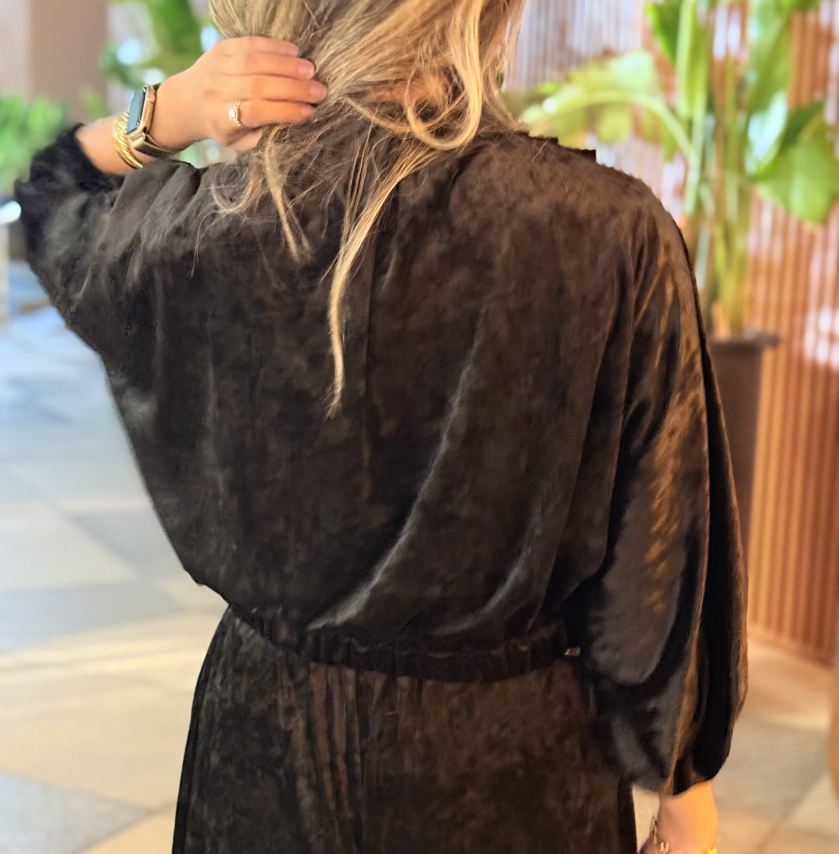VelvetSetFront3 Velvet Pleated Cropped Cardigan