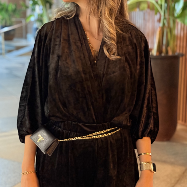 VelvetSetTop1 Velvet Pleated Cropped Cardigan