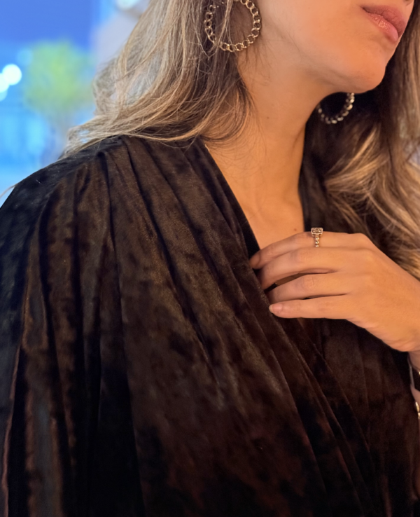 Velvet Pleated Cropped Cardigan