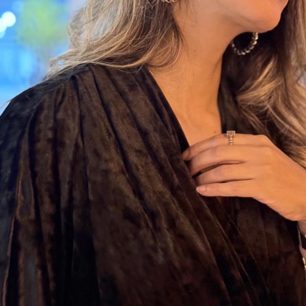 VelvetSetTop2 Velvet Pleated Cropped Cardigan
