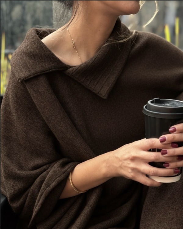 Wool Cape with Collar