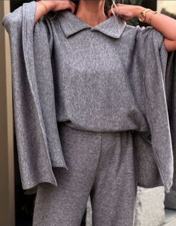 Wool Cape with Collar