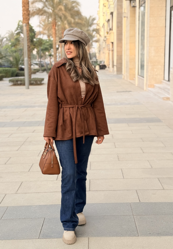 Suede Cardigan with Fringe