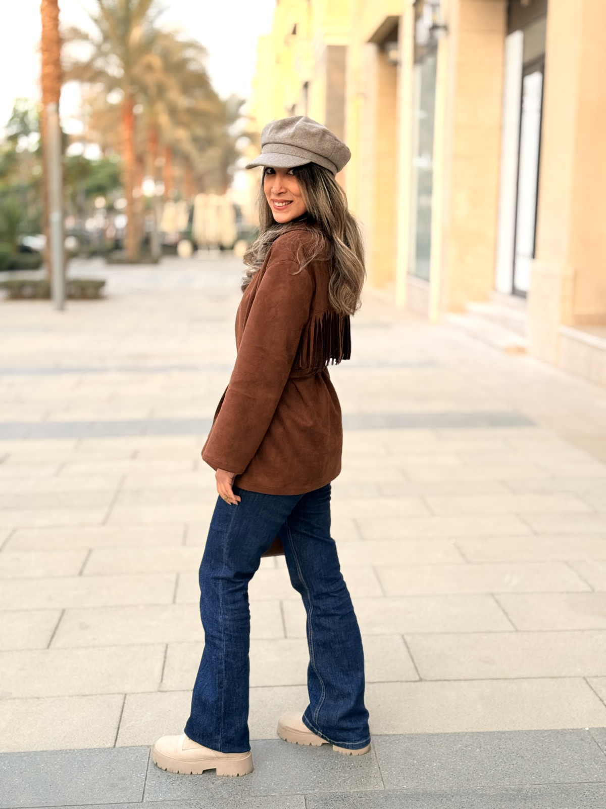 cardiganside Suede Cardigan with Fringe