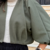 olivegreenwoolcropJakBackfrontzoom Cropped Jacket with Pleats