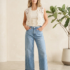 Vintage-Style Crochet Open-Front Boho Vest