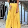 Sunshine Gathered Satin Maxi Skirt