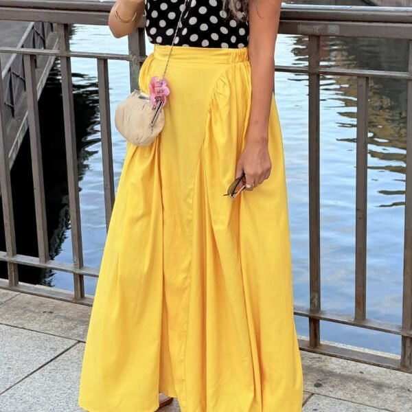 Sunshine Gathered Satin Maxi Skirt