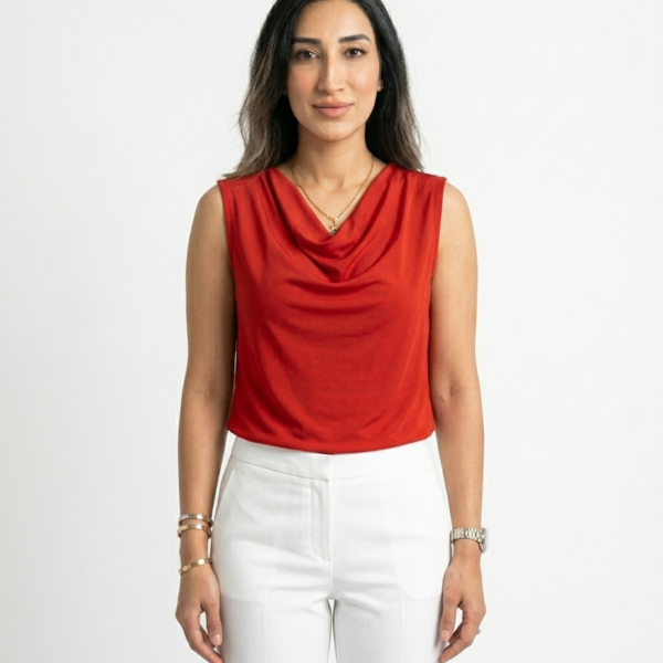 Drape Neck Sleeveless Top