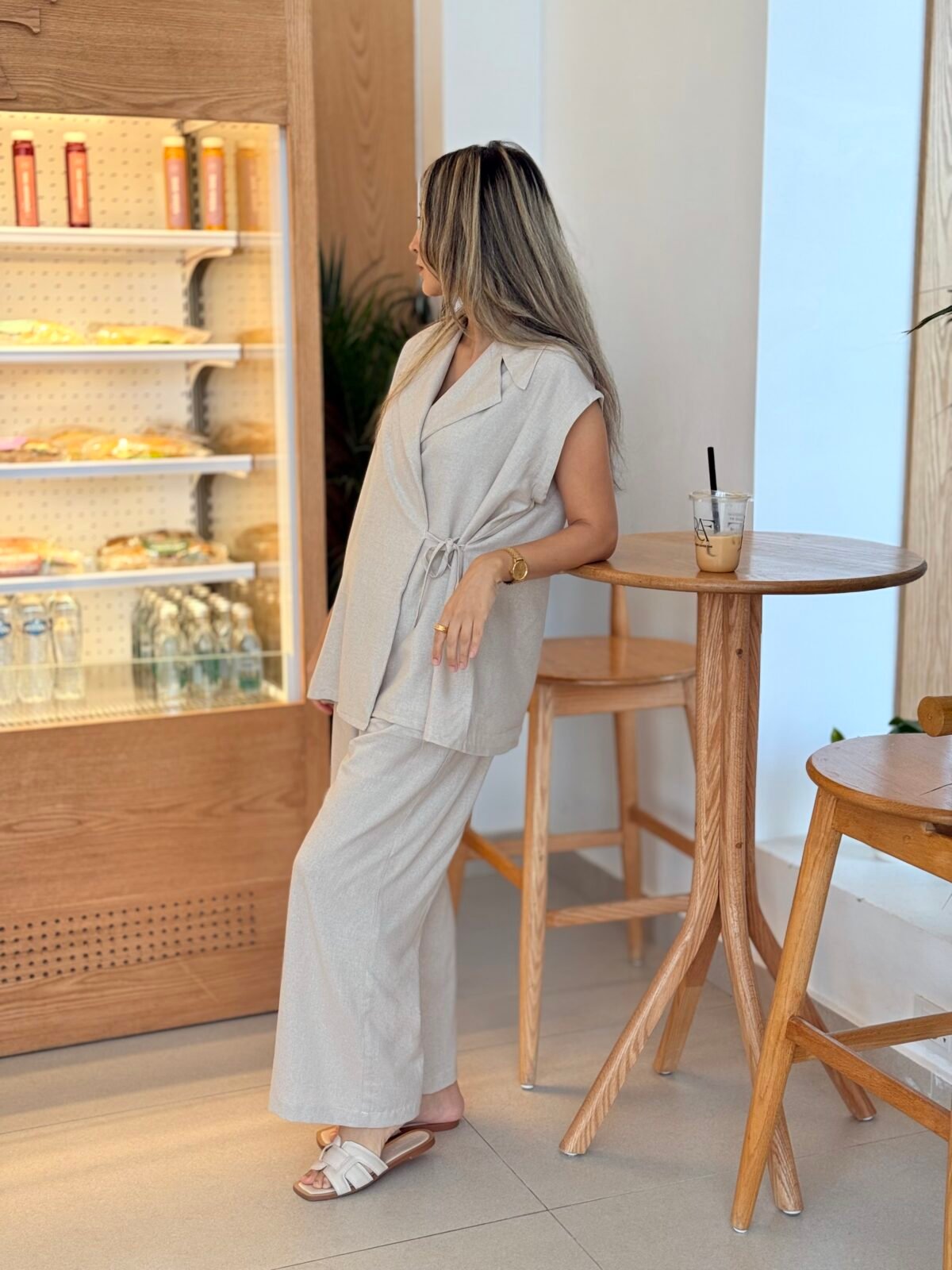 Aura Linen Wrap Vest