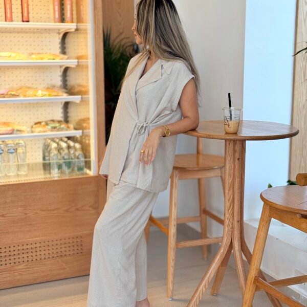 Aura Linen Wrap Vest