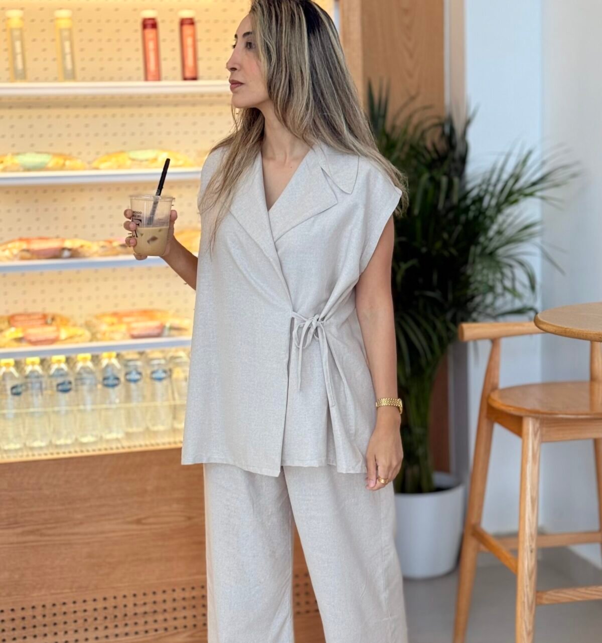 Aura Linen Wrap Vest